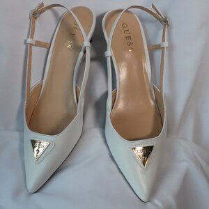 Guess White Short Heels, Sz. 9
